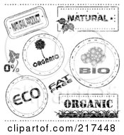Poster, Art Print Of Digital Collage Of Black And White Bio Eco And Organic Stamp Designs