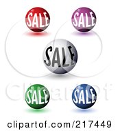 Poster, Art Print Of Digital Collage Of 3d Colorful Sale Orbs With Shadows