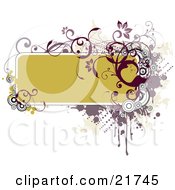 Poster, Art Print Of Green-Yellow Text Box Bordered With Red And Purple Circles Vines Dots And Splatters Over A Green And White Background
