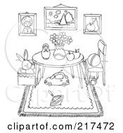 Coloring Page Outline Of A Play Room Interior With Toys