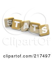 Royalty Free RF Clipart Illustration Of 3d Tan Blocks Spelling STATS