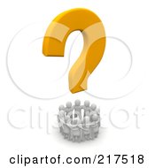 Royalty Free RF Clipart Illustration Of A 3d Question Mark Above A Circle Of Blanco People by Jiri Moucka