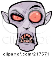 Royalty Free RF Clipart Illustration Of An Evil Purple Dracula Face