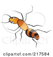 Royalty Free RF Clipart Illustration Of A Black And Orange Ant Facing Left by Lal Perera