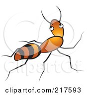Royalty Free RF Clipart Illustration Of A Black And Orange Ant Facing Right by Lal Perera
