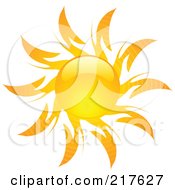 Poster, Art Print Of Shiny Orange Hot Summer Sun Design Element - 6