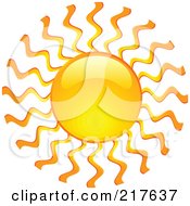 Poster, Art Print Of Shiny Orange Hot Summer Sun Design Element - 1