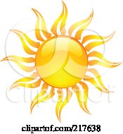 Shiny Orange Hot Summer Sun Design Element