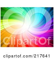 Poster, Art Print Of Vibrant Rainbow Swirl Background With Bright Light At The End