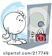Royalty Free RF Clipart Illustration Of A Moodie Character Locked Out Of His House