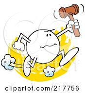 Poster, Art Print Of Moodie Character Running With A Gavel