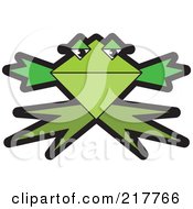 Royalty Free RF Clipart Illustration Of An Abstract Green Triangle Frog
