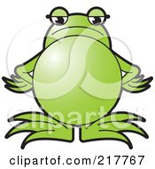 Green Frog Standing With An Angry Expression