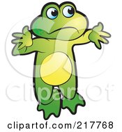 Poster, Art Print Of Green Frog Shrugging