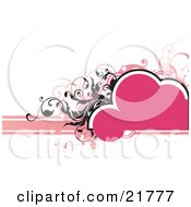 Bubbly Blank Pink Text Space With Black And Pink Vines And Paint Splatters Over White