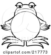 Royalty Free RF Clipart Illustration Of An Outlined Frog Standing With An Angry Expression