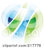 Poster, Art Print Of Abstract Blurry Green And Blue Orb In Motion Logo Icon