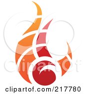 Poster, Art Print Of Abstract Red And Orange Fire Logo Icon - 1