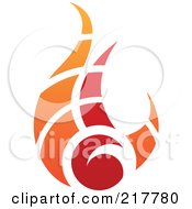 Royalty Free RF Clipart Illustration Of An Abstract Red And Orange Fire Logo Icon 1