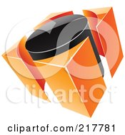 Poster, Art Print Of Abstract Orange And Black Circle And Guards Logo Icon