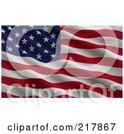 Royalty Free RF Clipart Illustration Of A Rippling Flag Of The USA Waving In The Wind