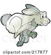 Royalty Free RF Clipart Illustration Of A Hare Running by Lal Perera