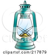 Royalty Free RF Clipart Illustration Of A Blue Haricot Lantern by Lal Perera