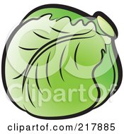 Poster, Art Print Of Head Of Green Cabbage