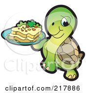 Poster, Art Print Of Cute Tortoise Carrying A Bread Plate