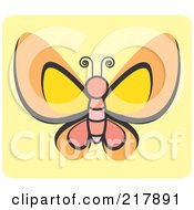 Royalty Free RF Clipart Illustration Of An Orange And Pink Butterfly