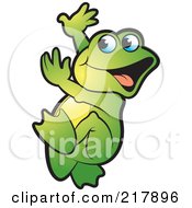 Poster, Art Print Of Green Frog Doing A Happy Dance