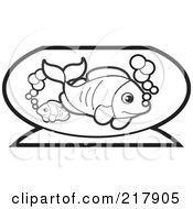 Poster, Art Print Of Black And White Fish In A Bowl