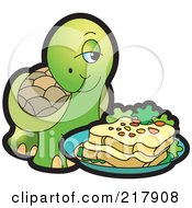 Poster, Art Print Of Cute Tortoise With A Sandwich