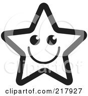 Poster, Art Print Of Happy Outlined Star