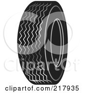 Poster, Art Print Of Single Black And White Auto Tire