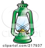 Royalty Free RF Clipart Illustration Of A Green Haricot Lantern by Lal Perera