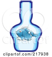 Poster, Art Print Of Blue Koi Fish In A Bottle