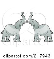Royalty Free RF Clipart Illustration Of A Gray Elephant Pair