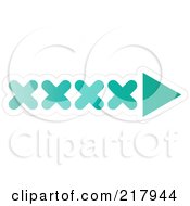 Royalty Free RF Clipart Illustration Of A Green And White Arrow Design Element With Xs Pointing Right