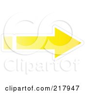 Royalty Free RF Clipart Illustration Of A Yellow And White Arrow Design Element Pointing Right