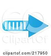 Royalty Free RF Clipart Illustration Of A Blue And White Arrow Design Element Pointing Right