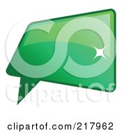 Poster, Art Print Of Shiny Green Square Word Chat Or Speech Balloon Icon