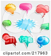 Poster, Art Print Of Digital Collage Of Shiny Colorful Word Chat And Speech Balloon Icons