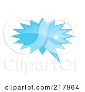 Royalty Free RF Clipart Illustration Of A Shiny Blue Burst Word Chat Or Speech Balloon Icon