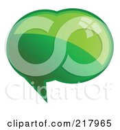Poster, Art Print Of Shiny Green Word Chat Or Speech Balloon Icon