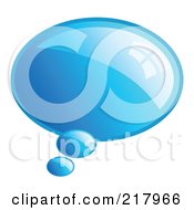 Royalty Free RF Clipart Illustration Of A Shiny Blue Word Chat Or Speech Balloon Icon by KJ Pargeter
