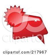 Royalty Free RF Clipart Illustration Of A Shiny Red Word Chat Or Speech Balloon Icon by KJ Pargeter