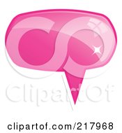 Royalty Free RF Clipart Illustration Of A Shiny Pink Word Chat Or Speech Balloon Icon by KJ Pargeter