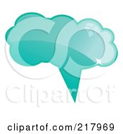 Poster, Art Print Of Shiny Turquoise Word Chat Or Speech Balloon Icon