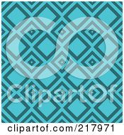 Poster, Art Print Of Retro Turquoise Diamond Pattern Background